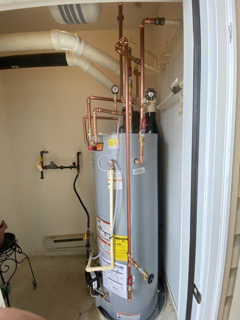 Direct-vent water heater installed by Mayes Plumbing & Heating in Odenton, MD