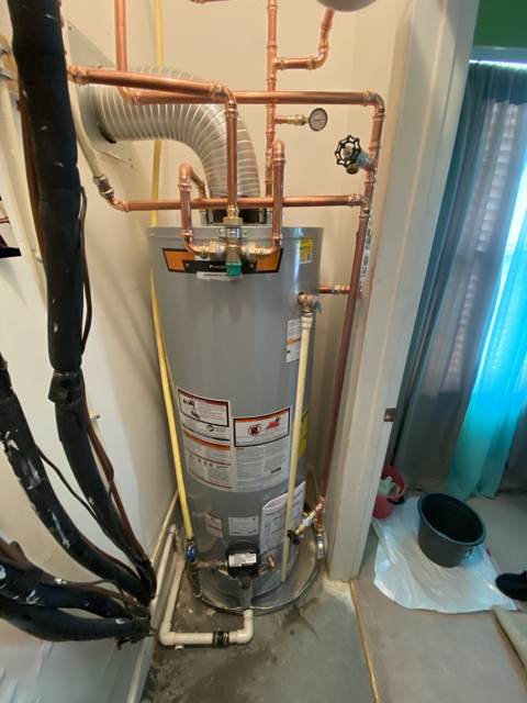 Direct-vent water heater installed by Mayes Plumbing & Heating in Upper Marlboro, MD