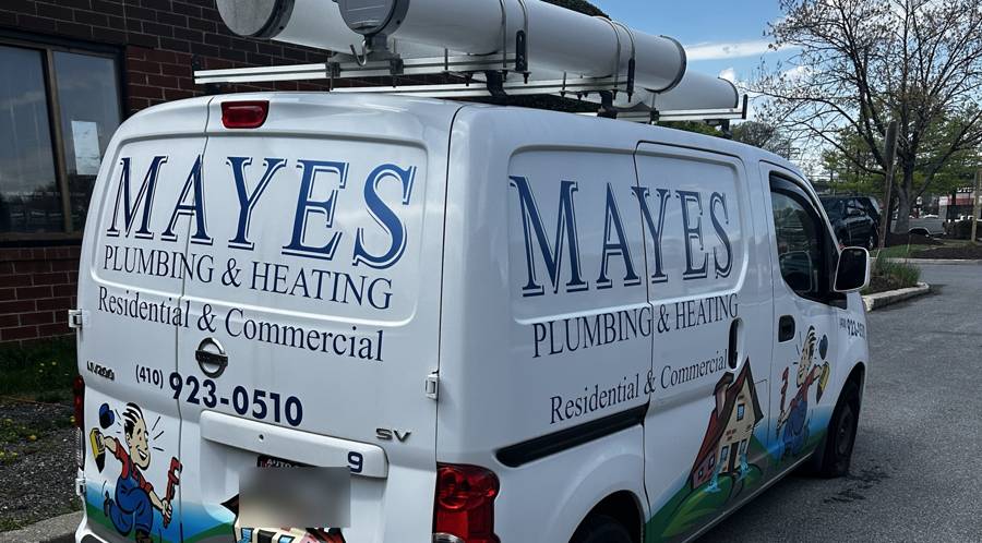 Mayes Plumbing & Heating service van in Crofton, MD