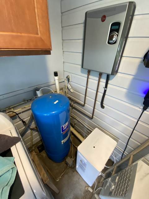 Tankless water heater installed by Mayes Plumbing & Heating in Shady Side, MD